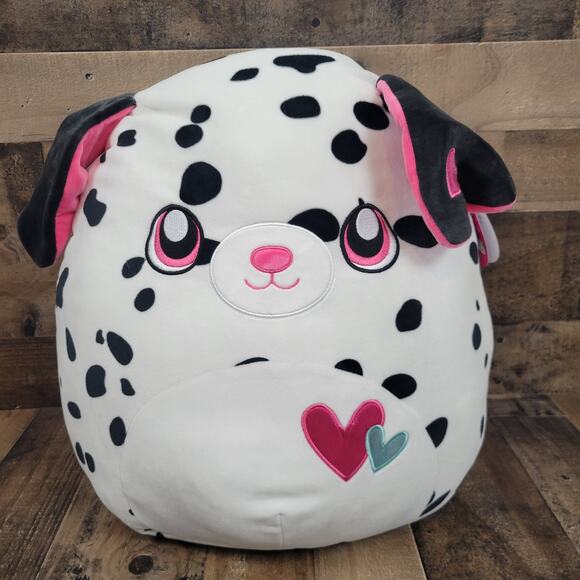 NWT Rare Squishmallows Dustin Dalmatian Pink Valentines Limited Edition XL Jumbo - Picture 1 of 13